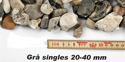 Pyntesten singles grå 20-40mm 1000kg bigbag