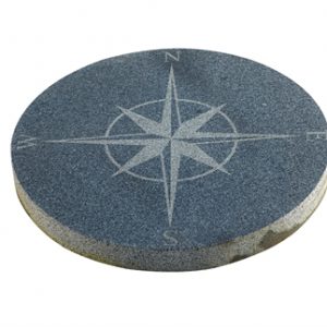 Granit Kompasrose Ø80x5 cm grå/blå