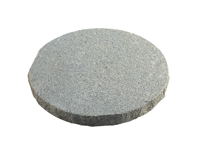 Granit trædesten Ø30 x 3 cm savet/jetbrændt blågrå